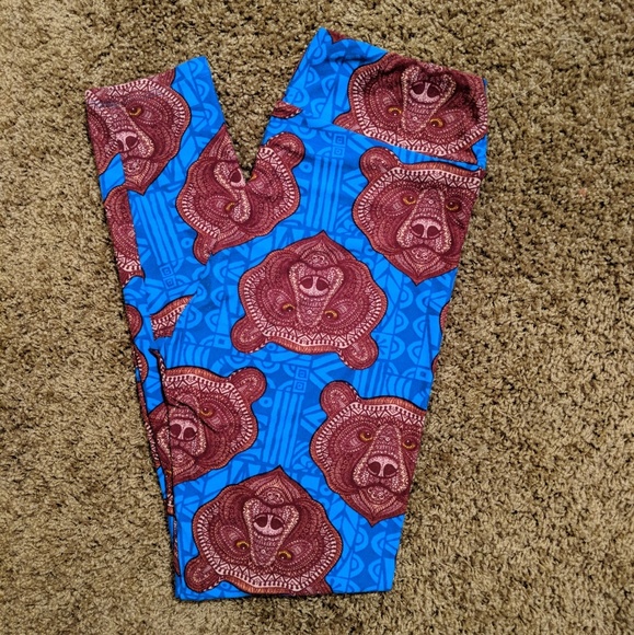 LuLaRoe Pants - LuLaRoe Mosaic Bears OS